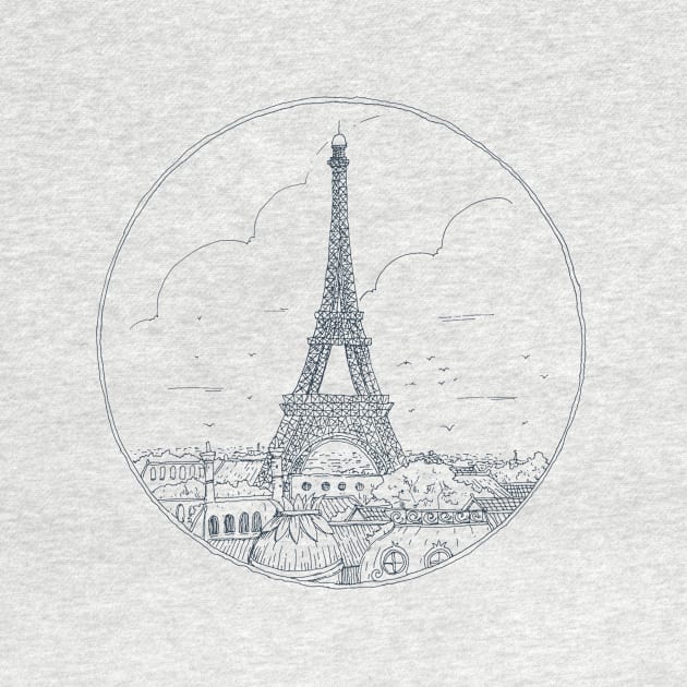 Paris Eiffel Tower Sketch by Exosam